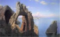 Arco natural en el paisaje de Capri Luminismo William Stanley Haseltine